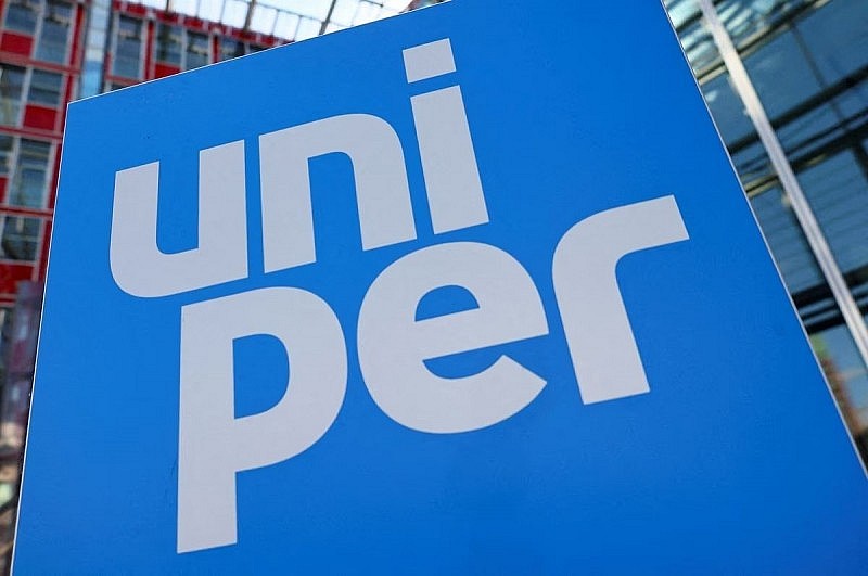 Logo của Uniper tại trụ sở chính của công ty ở Duesseldorf, Đức (ảnh: Reuters)