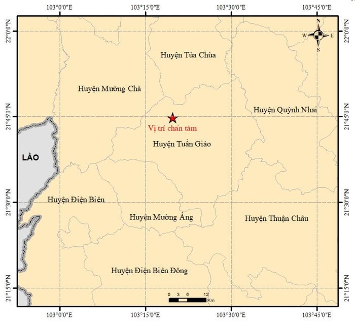 Điện Biên: Động đất có độ lớn 3.0 xảy ra tại huyện Tuần Giáo