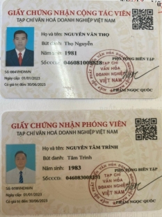 Khởi tố 2 đối tượng có giấy phóng viên Tạp chí Văn hóa Doanh nghiệp Việt Nam tội cưỡng đoạt tài sản