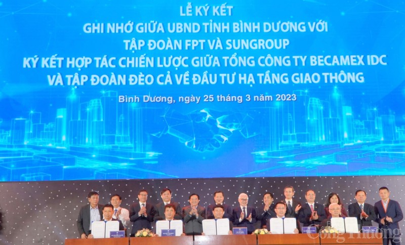 Bình Dương trao giấy phép đầu tư cho 6 doanh nghiệp, ký kết với 9 tỉnh thành phát triển KCN thông minh