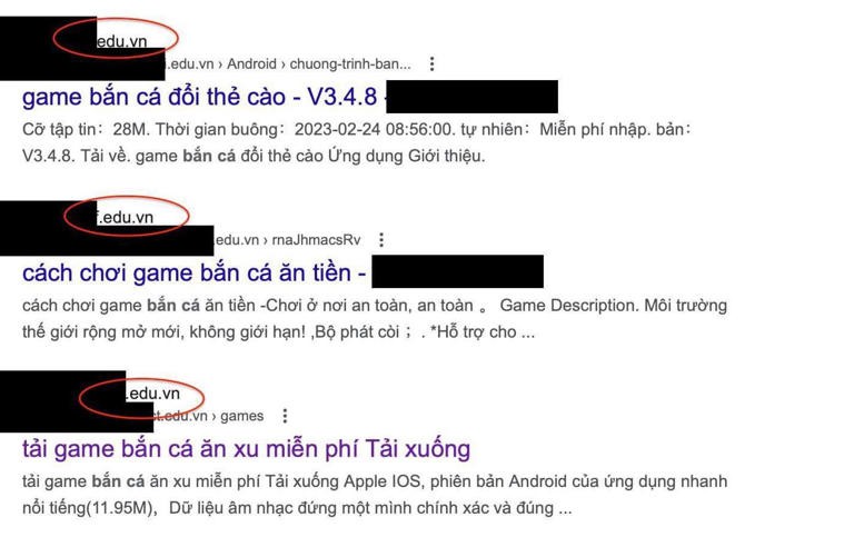 ca do Nhiều trang mạng của ngành giáo dục xuất hiện nội dung cá độ, cờ bạc