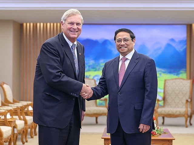 Thủ tướng Phạm Minh Chính tiếp Bộ trưởng Nông nghiệp Hoa Kỳ Thomas Vilsack - Ảnh: VGP/Nhật Bắc