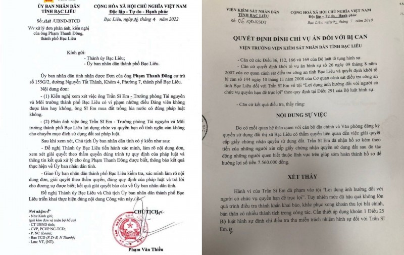 Bạc Liêu: Nguyên Trưởng phòng TN&MT từng bị khởi tố, kỷ luật cảnh cáo vẫn được bổ nhiệm